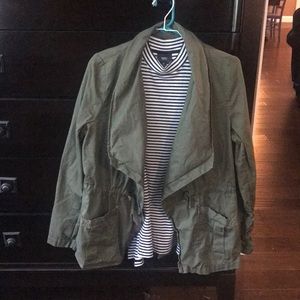 Olive green jacket medium w drawstring waist